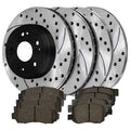 AutoShack Front and Rear Drilled Slotted Brake Rotors Black and Ceramic Pads Kit Replacement for 2007 2008 2009 2010 2011 Honda CR-V 2010-2012 Acura RDX 2.3L 2.4L 4WD FWD SCD1086PR41374