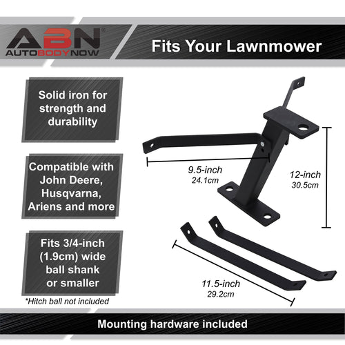 ABN Riding Lawn Mower Trailer Hitch - Lawn Tractor Trailer Hitch for Tow Ball