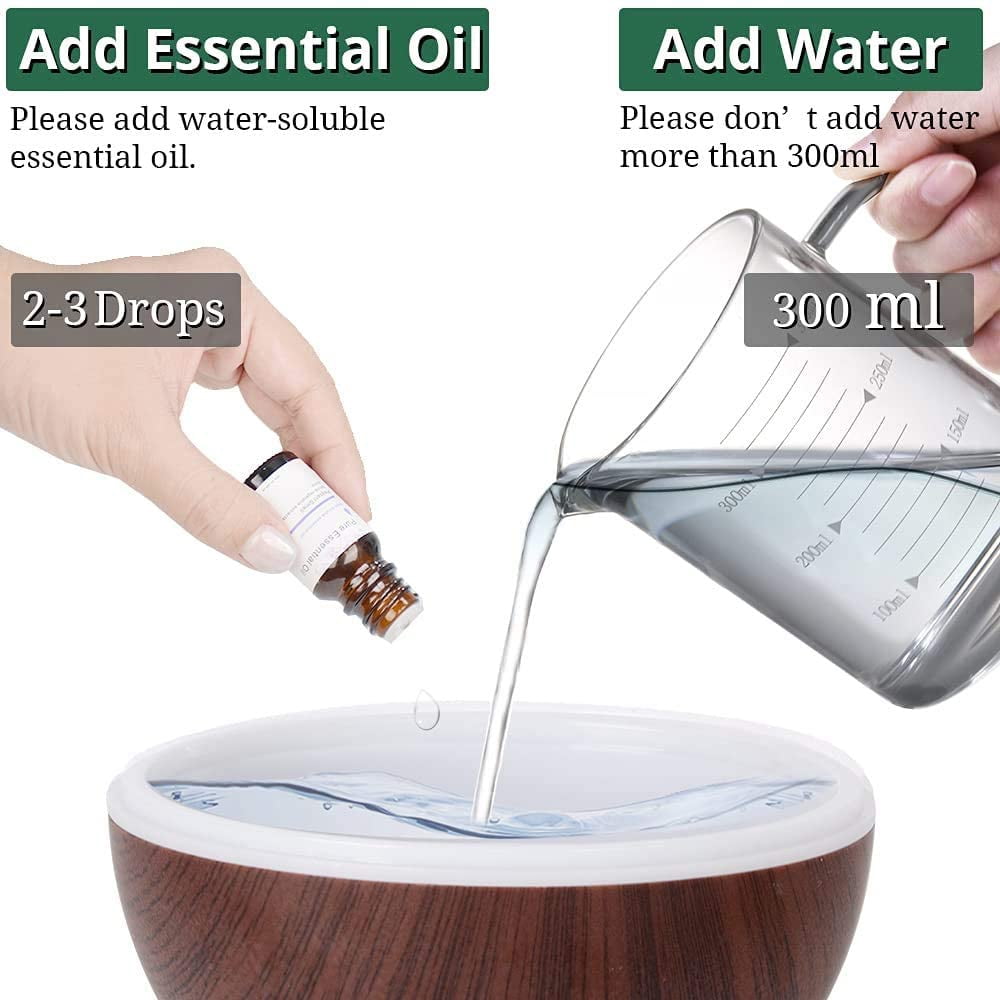 Wood Grain Vase Humidifier Creative Vase Wood Mini Mute Usb Air Humidifier Household Humidifier Bedroom For Home Office (Dark Wood Grain )