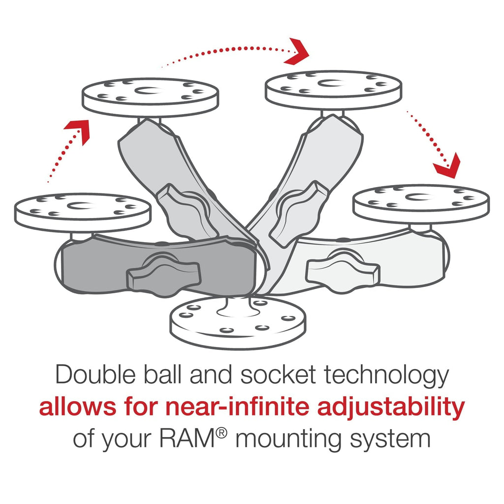 RAM Mounts Double Socket Arm - B Size Medium