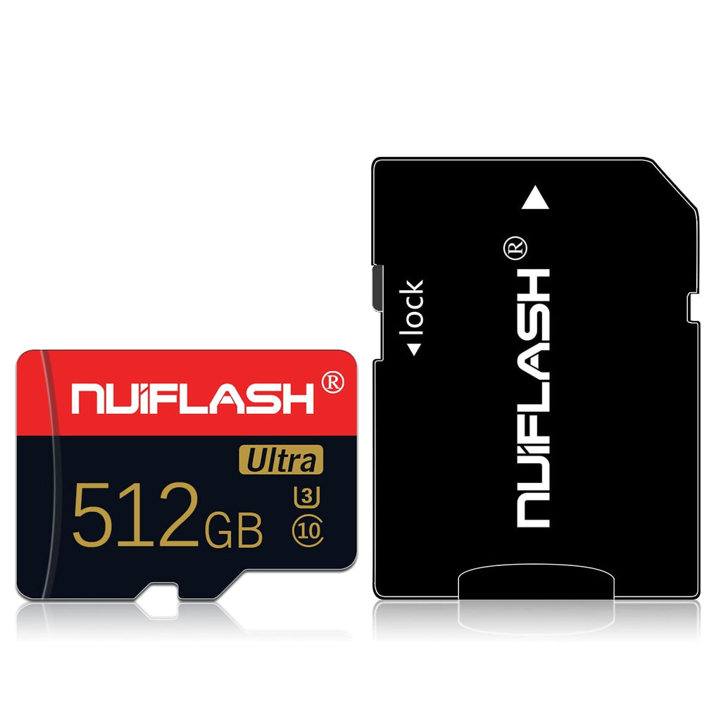 nuiflash 512GB Micro SD Card Class 10 Memory Card with a Adapter for Nintendo Switch, Android Smartphone,Digital Camera(Black&Red)