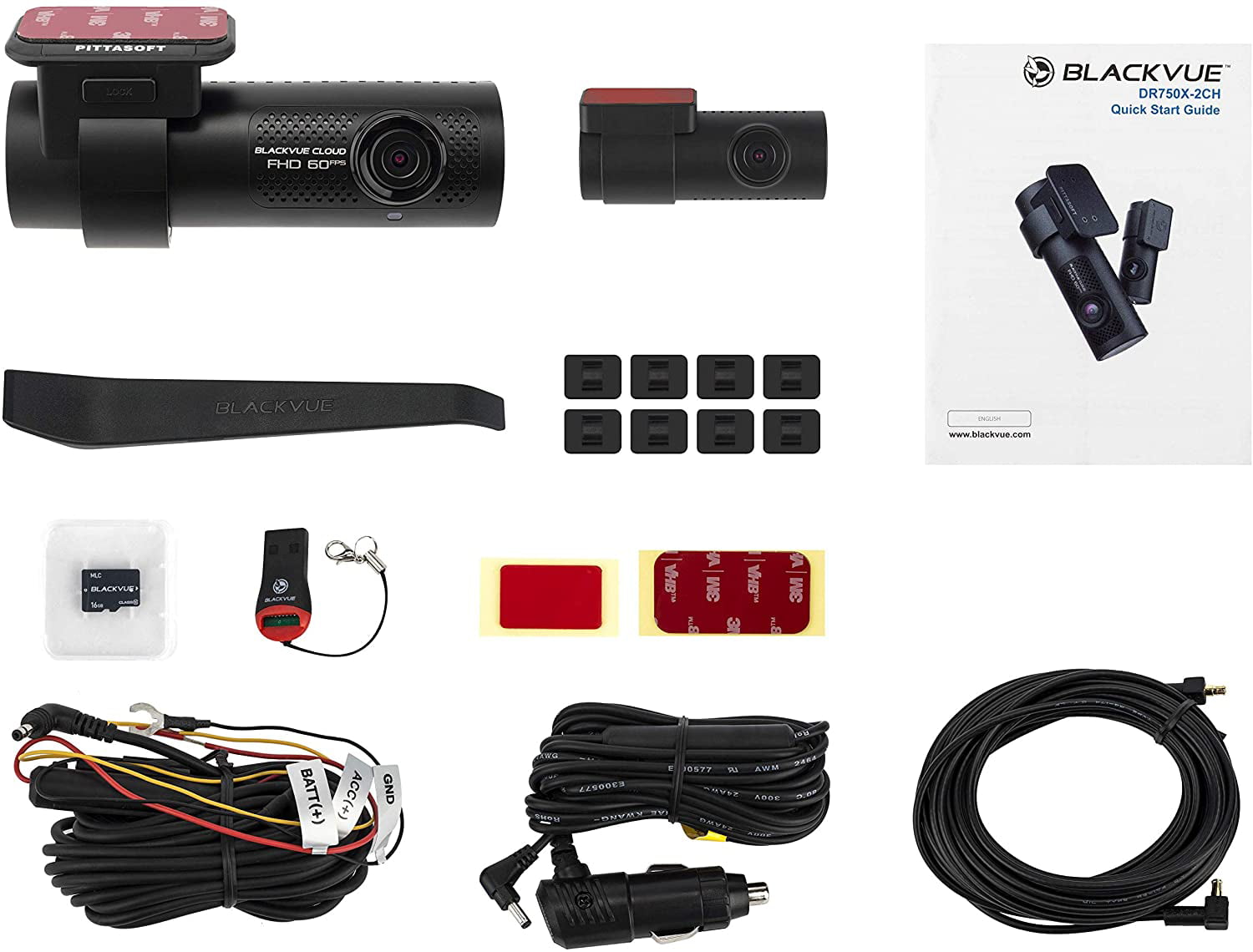 Blackvue DR750X-2CH-32GB - Dual Full HD 1080p (Front @60fps/Rear @30fps), Dual Sony STARVISTM CMOS Sensor, 139  Wide View angle