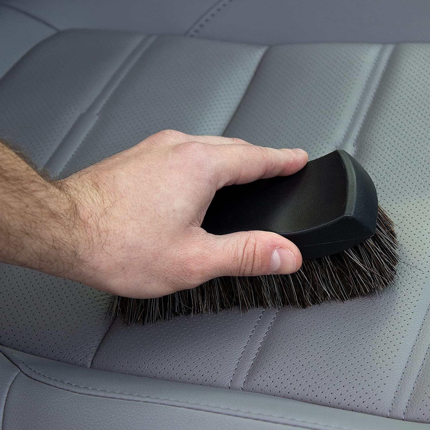 Auto Drive Brand 6 inch Leather Brush Fit Type for Car Cleaning and leather surfaces, Black  Manufacturer VSN No 7380A