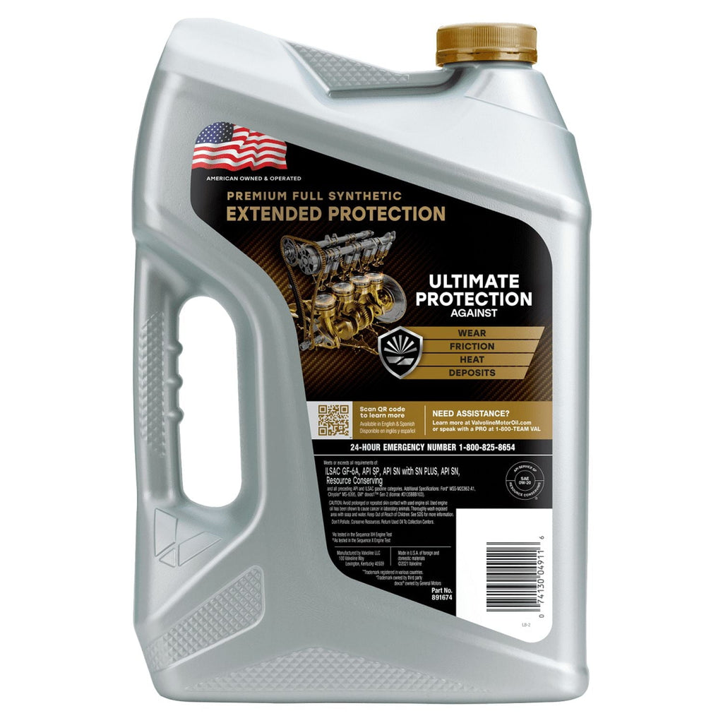 Valvoline Extended Protection Premium Full Synthetic 0W-20 Motor Oil 5 QT