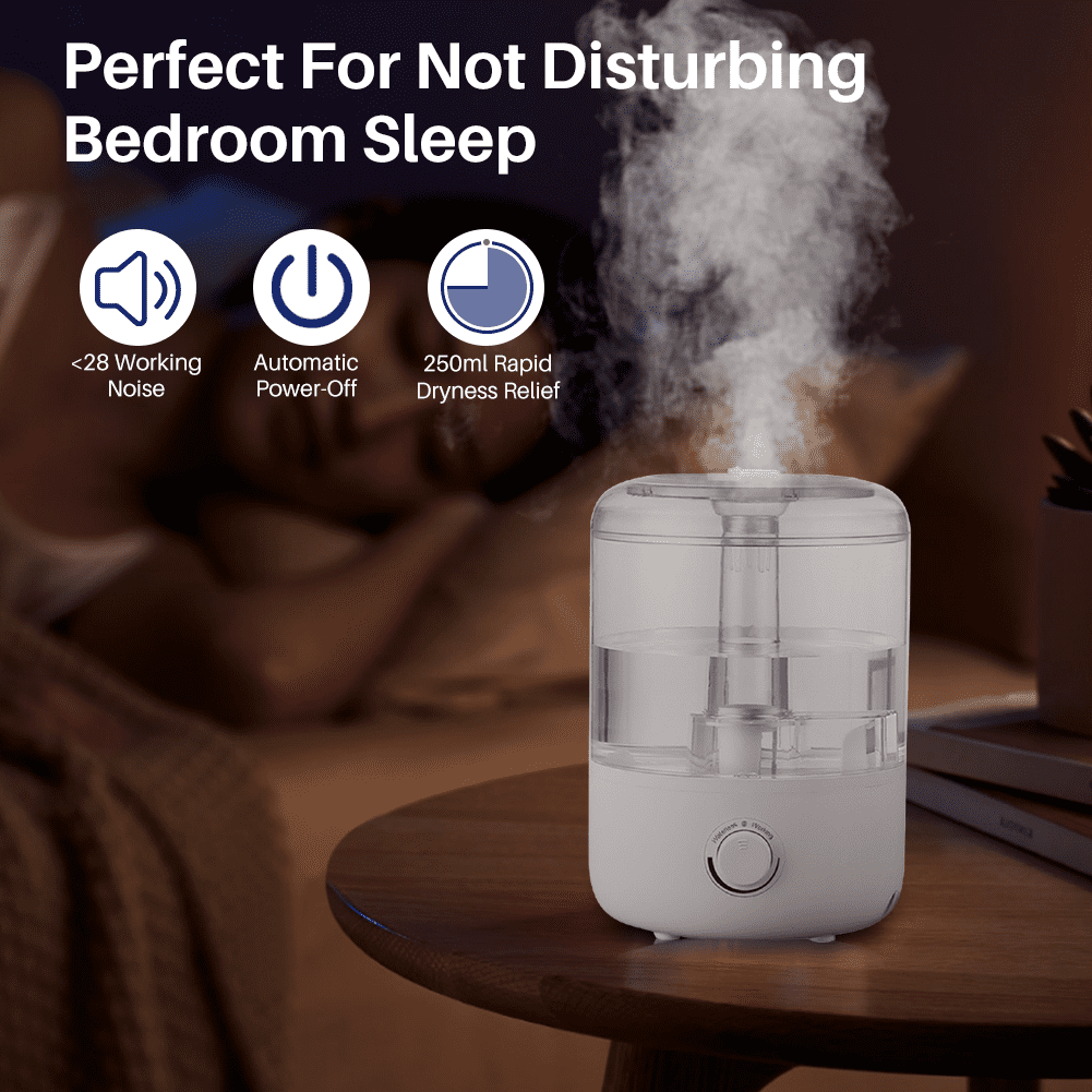 UUGEE Cool Mist Humidifier for Room Baby 4L Home Double Nozzle Liquid Vaporizer with Filter, White