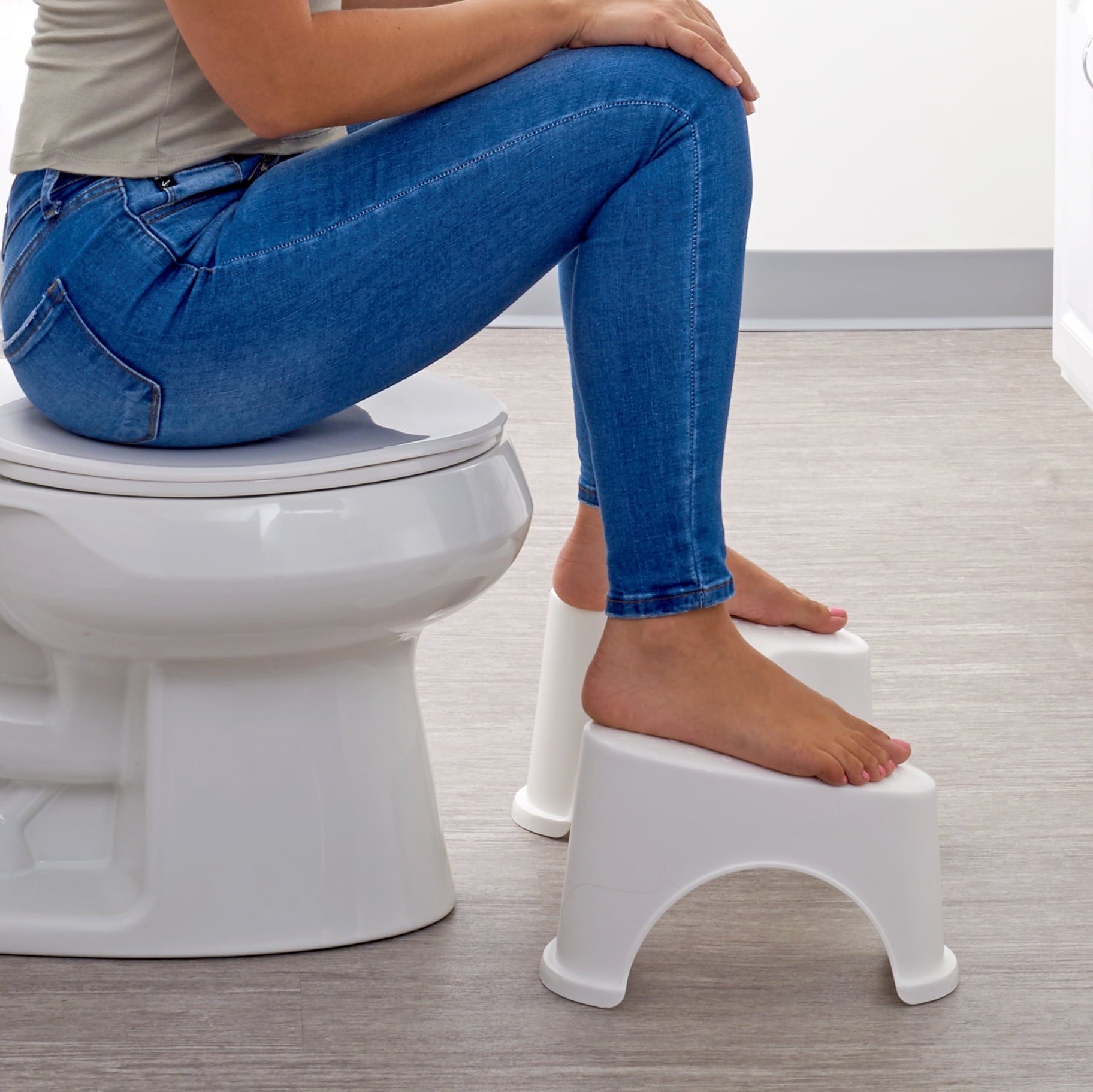 Clorox Antimicrobial Reversible Toilet Stool - Elevated Support for feet
