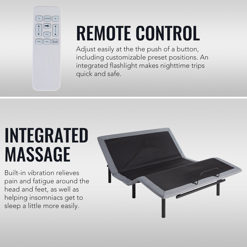 Bestco Motorized Queen Size Bed Frame with Remote Control, USB Ports and Massage
