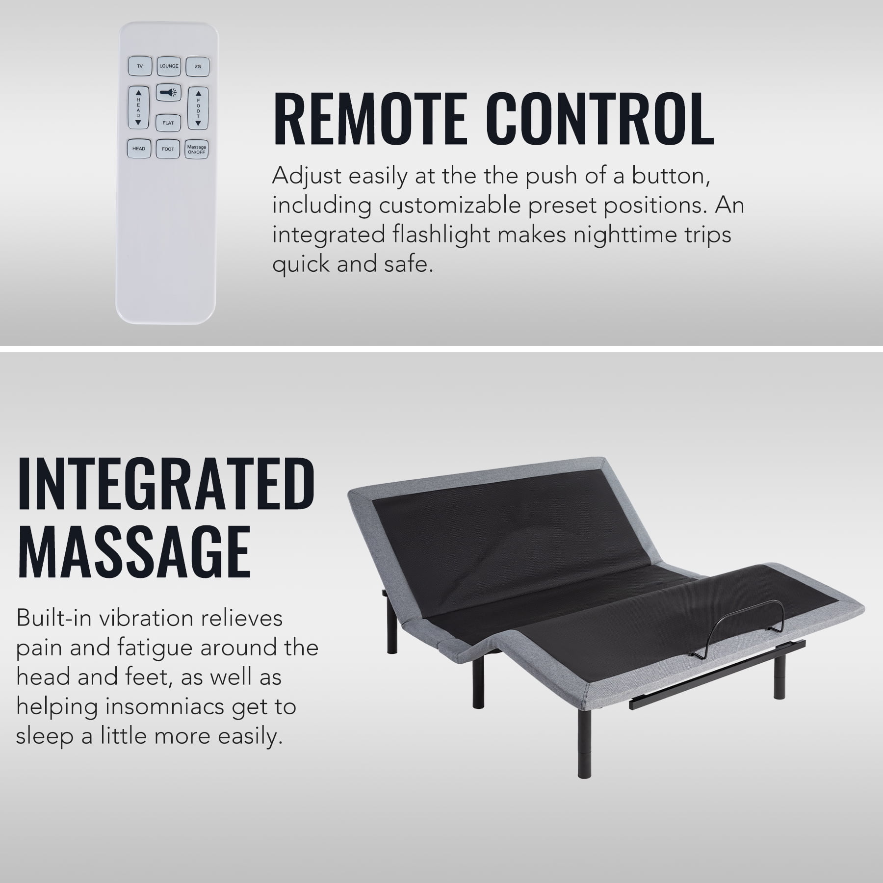 Bestco Motorized Queen Size Bed Frame with Remote Control, USB Ports and Massage