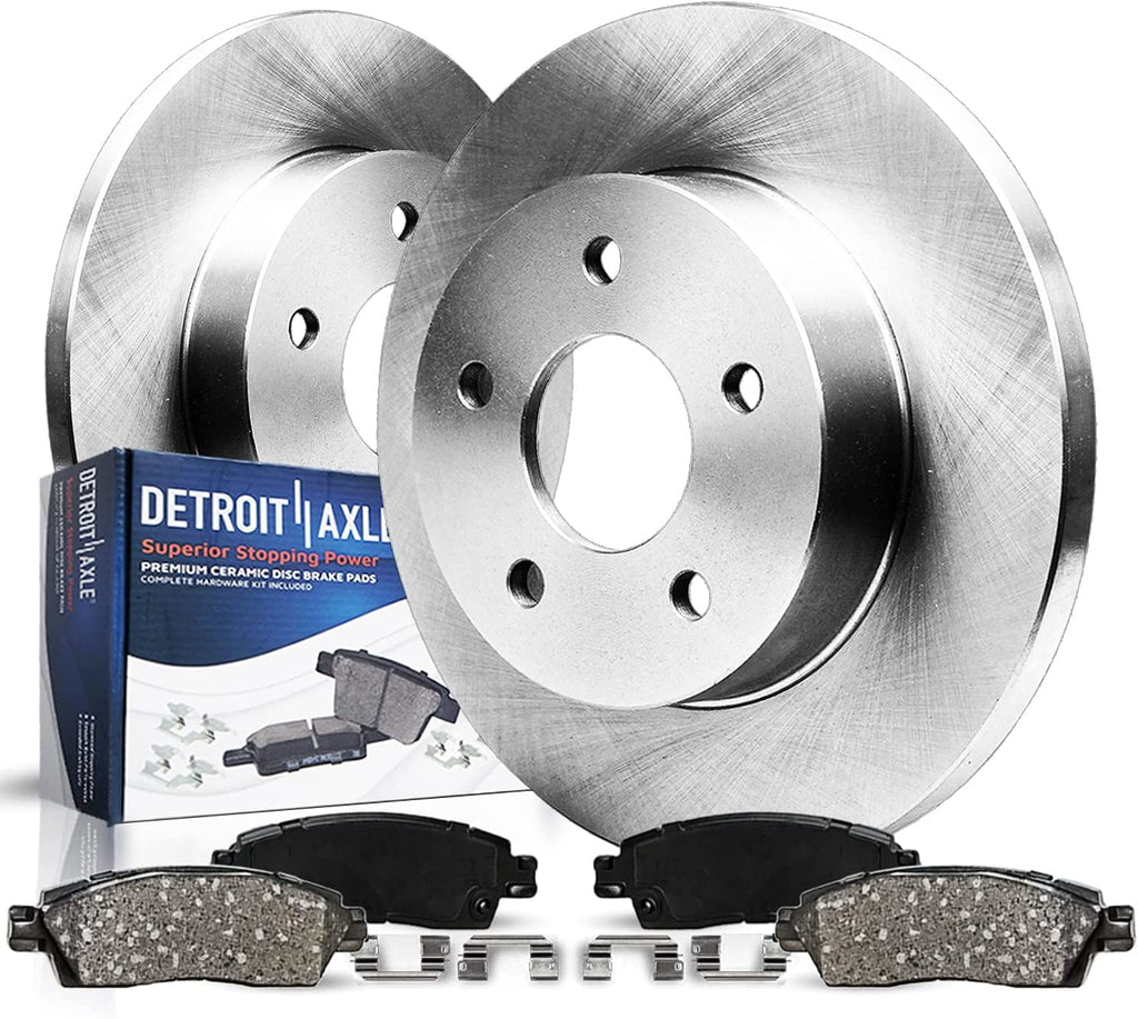 Detroit Axle - 10.95" (278mm) Rear Disc Brake Rotors & Ceramic Brake Pads Replacement for 2015-2021 200 Jeep Cherokee - 4pc Set