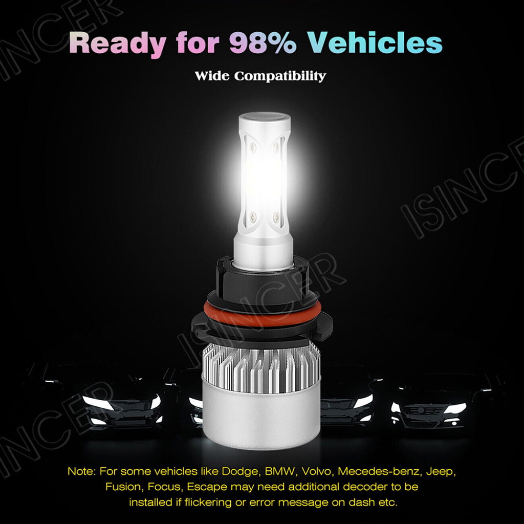 9007 LED Headlight Bulbs Kit Hi/Lo Beam for Ford F-150 1992-2003 F-250 1992-1999