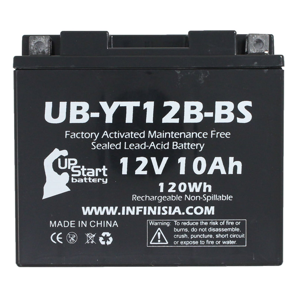 UB-YT12B-BS Battery Replacement for 2008 Yamaha FZ6, R 600 CC Motorcycle - Factory Activated, Maintenance Free, Motorcycle Battery - 12V, 10AH, UpStart Battery Brand