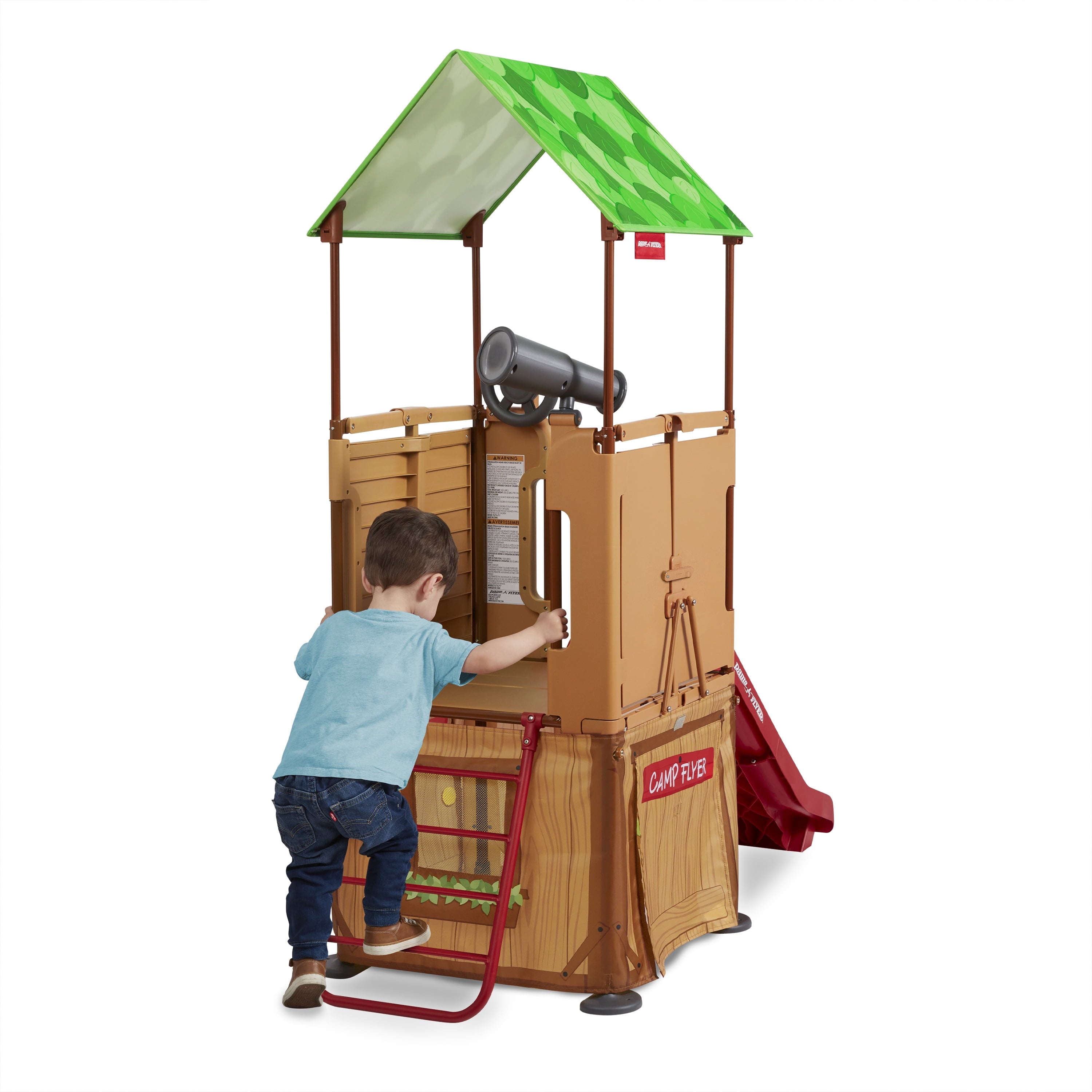 Radio Flyer, Folding Treetop Climber Playset with Slide, for Kids and Toddlers, Ages 2-5 years, Indoor and Outdoor Play