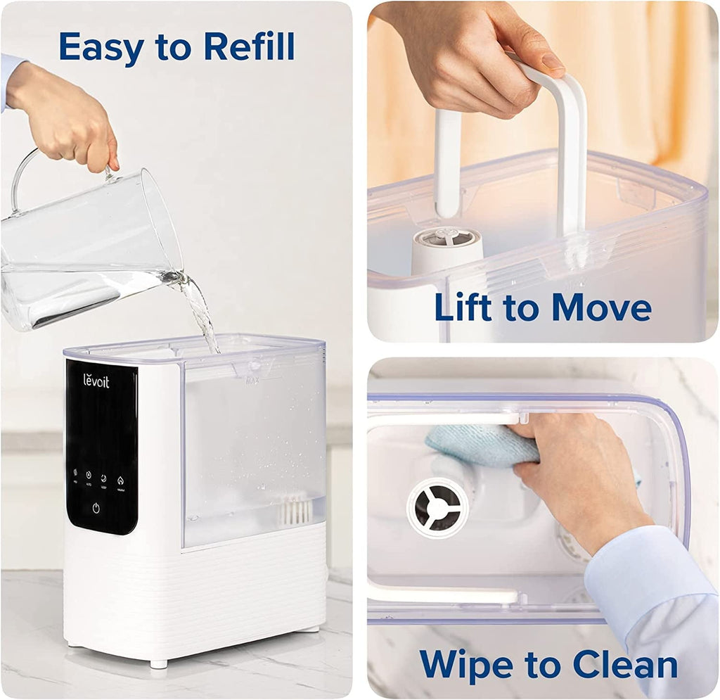 Levoit Smart Cool and Warm Mist Top Fill Humidifier with Aromatherapy, 4.5L, OasisMist LV450S, Wood