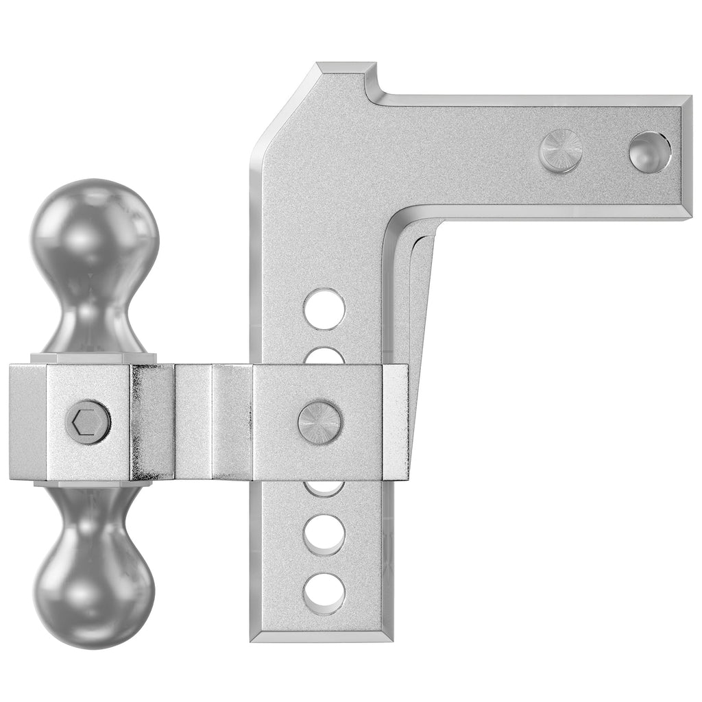 BENTISM Adjustable Trailer Hitch, Fits 2" Receiver, 6" Drop Ball Mount Hitch w/ Forged Aluminum Shank ＆ Two Iron Balls, 12500 lbs Towing Capacity for Most Common Needs, Dual Locking Pins Included