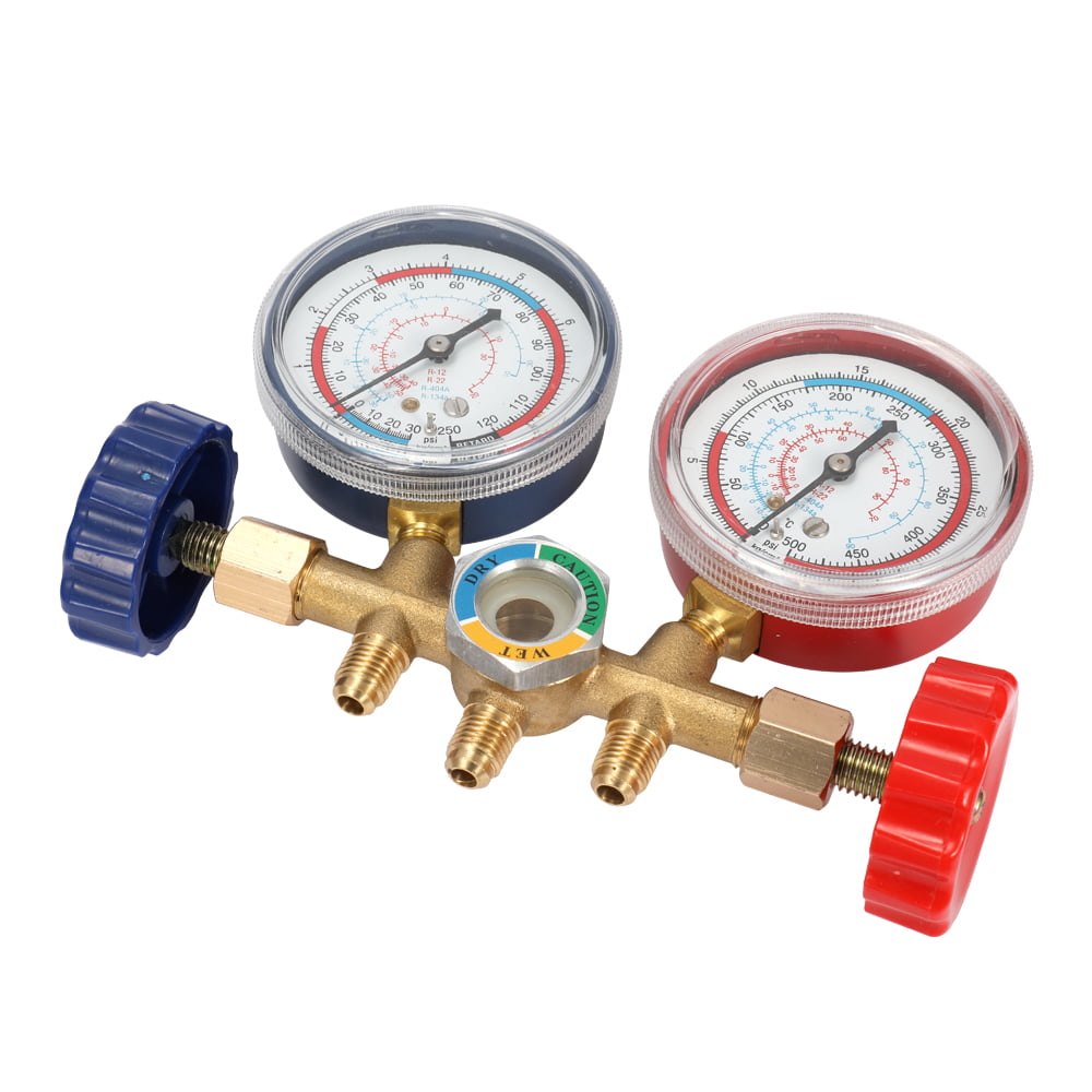 Refrigerant Manifold Gauge Set Air Conditioning Tools With Hose And Hook For R12 R22 R404A R134A