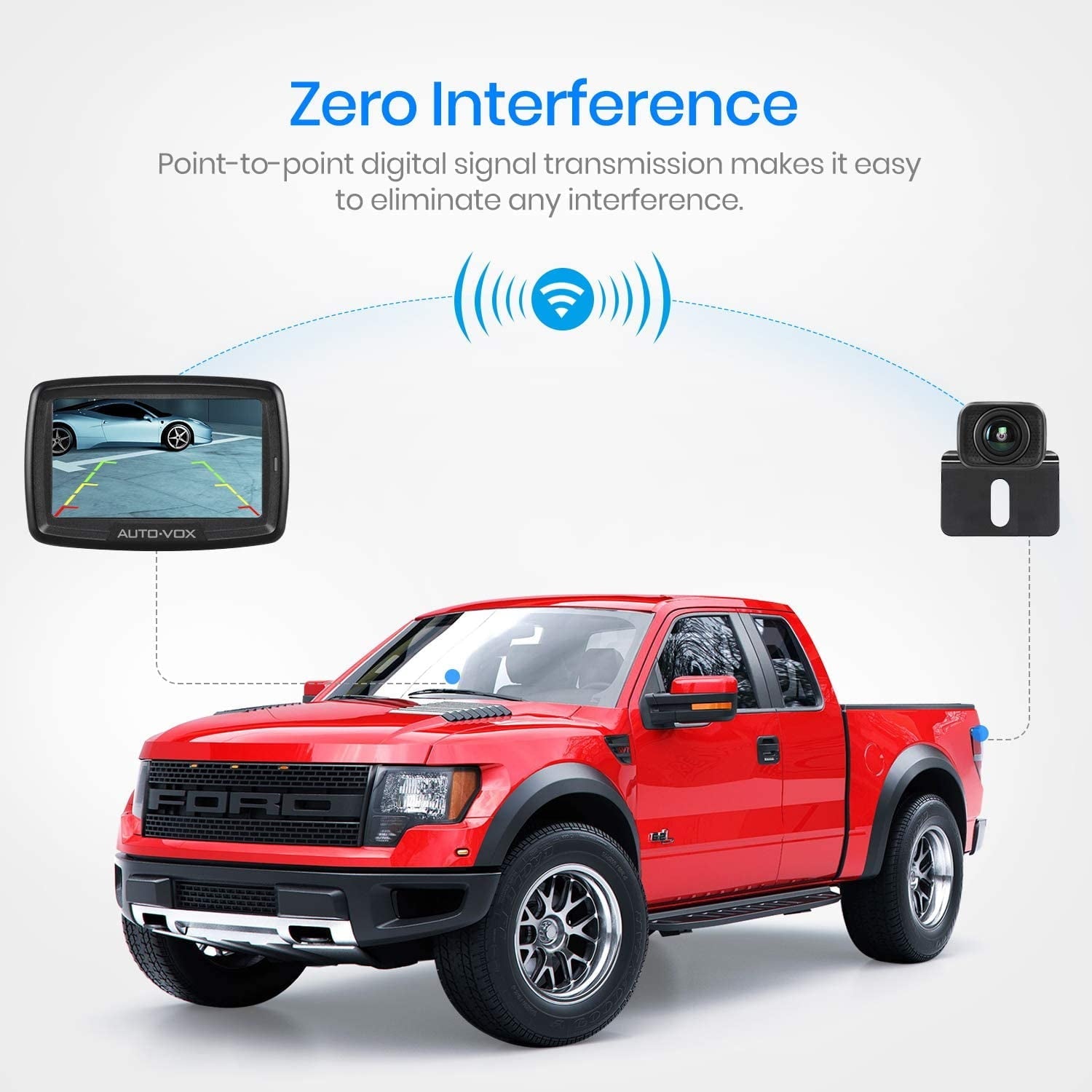 Wireless Backup Camera for Trucks, Waterproof Reversing Camera  Easy Installation, Vehicle Digital BackUp Camera System Wireless Rear View Camera for Trailer