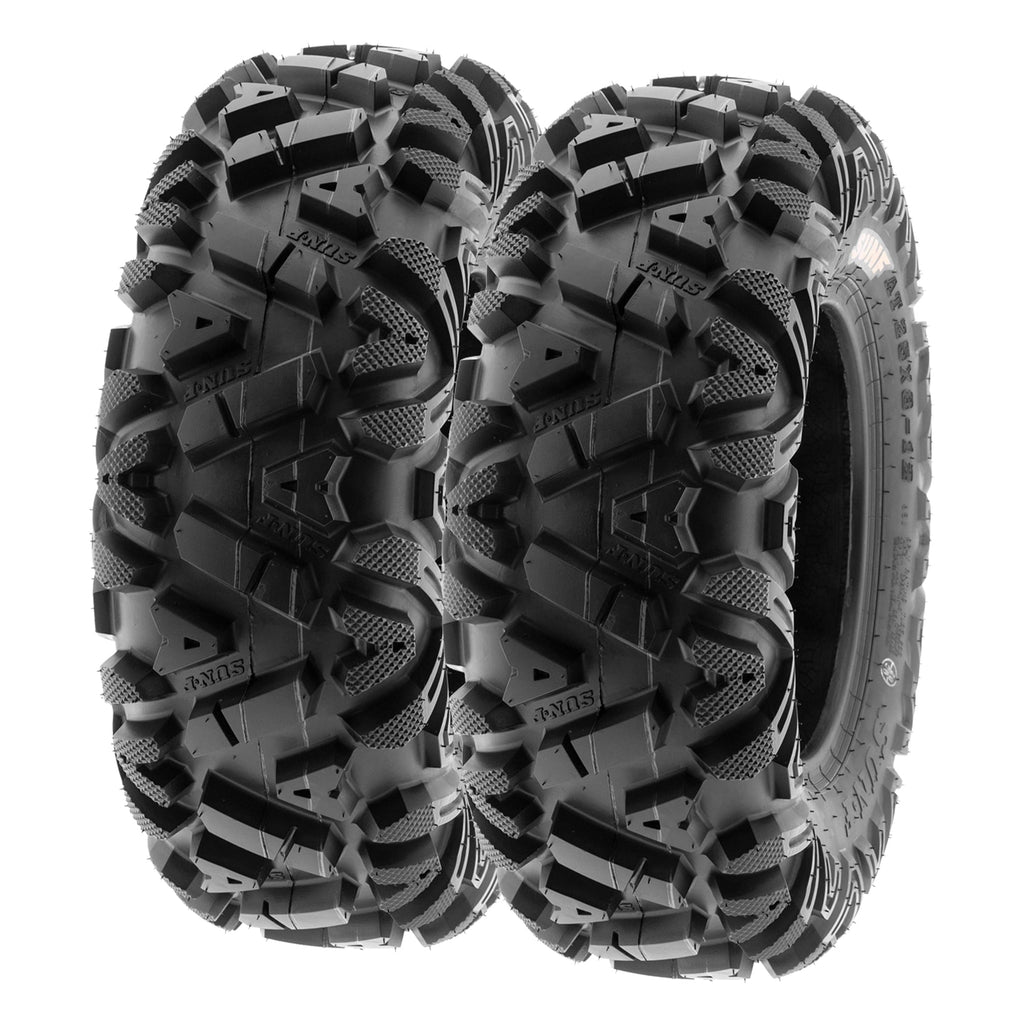 SunF All Terrain ATV UTV Tires 24x8-12 & 25x11-10 6 PR A033 (Complete Full Set of 4)