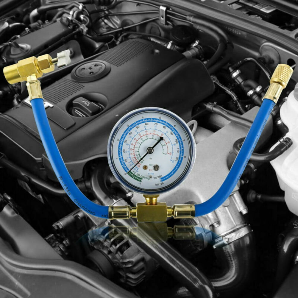 Leke R134A Charging Hose to Refrigerator with Gauge, AC Recharge Hose Kit