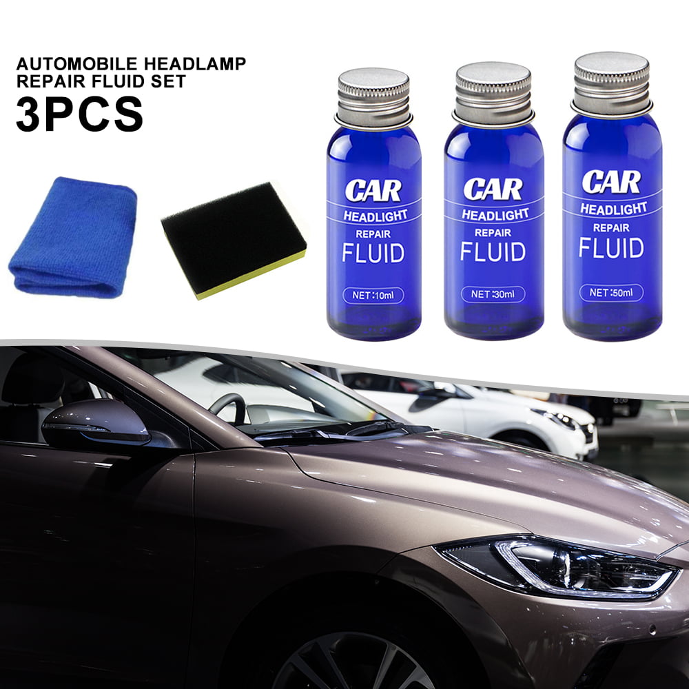 Atopoler Car Headlight Repair Agent Wipe New Headlight Restore Taillight Repair Kit with Lens Restoration Cleaner - 50ML