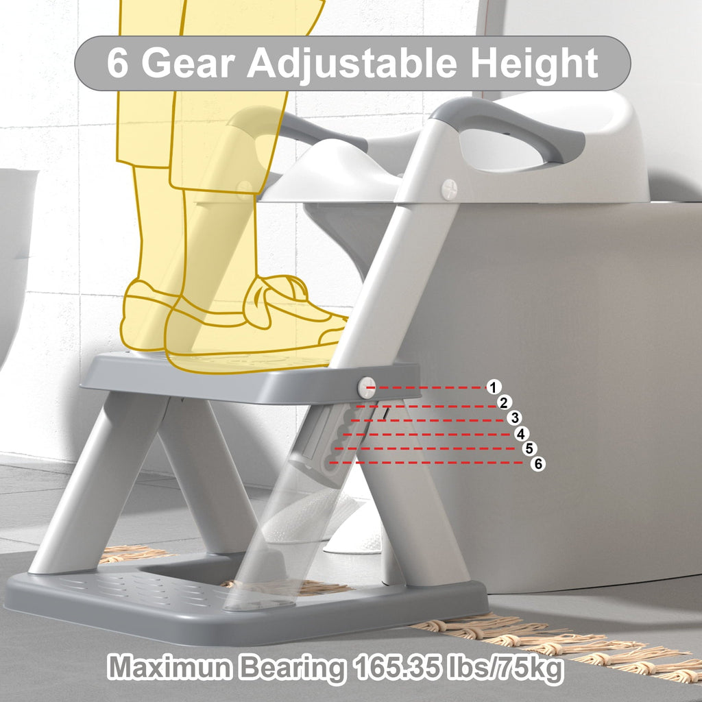 KORIMEFA Baby Potty Training Seat with Step Stool Ladder, Upgrade Toddler Potty Toilet Seat with Anti-Slip Pads Ladder for Kids Boys Girls