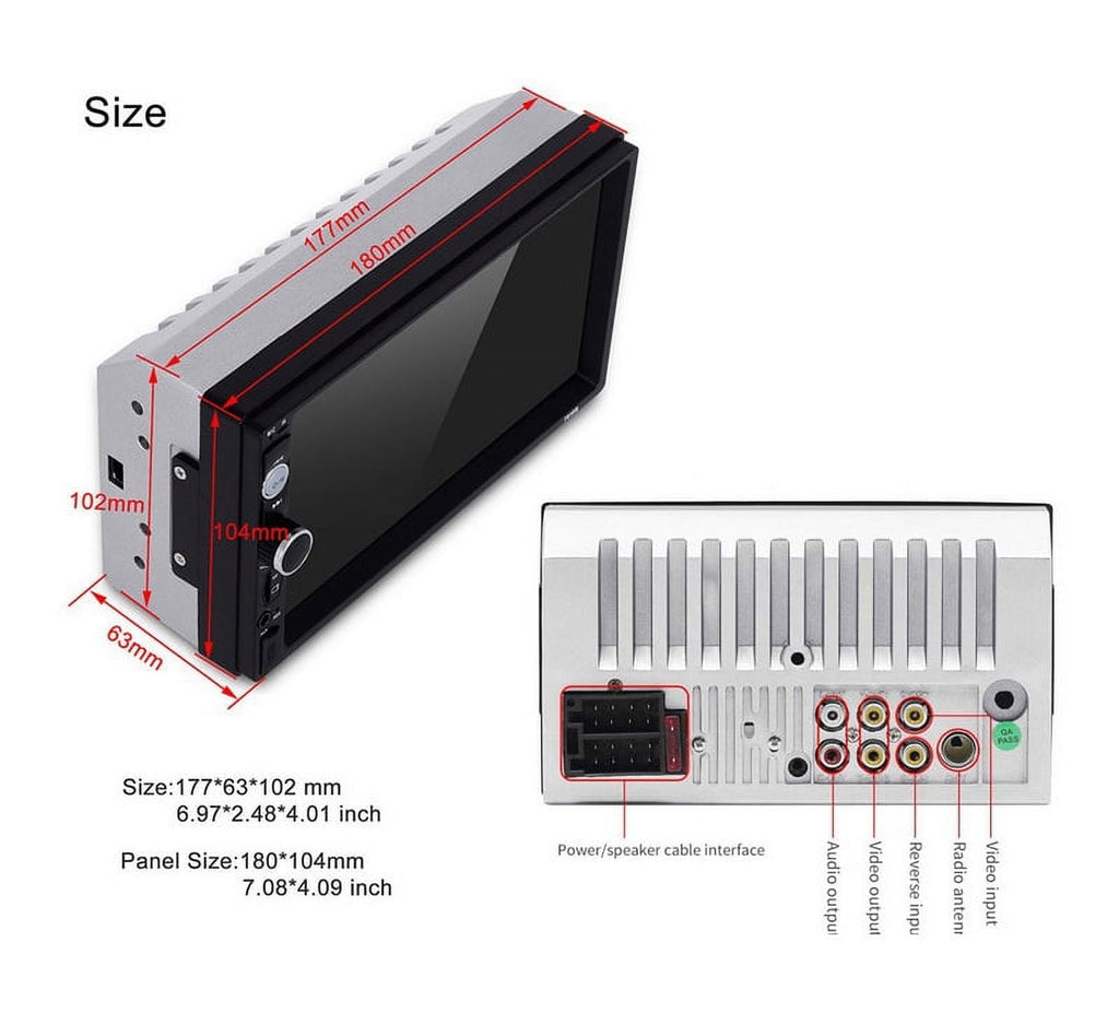 Polarlander Car Radio Stereo double DIN 7" Audio Receiver Touch Screen Bluetooth FM, MP5 Player USB/SD/AUX Hands Free Calling