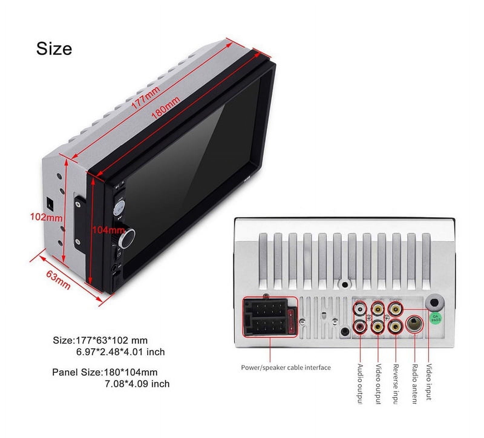 Polarlander Car Radio Stereo double DIN 7" Audio Receiver Touch Screen Bluetooth FM, MP5 Player USB/SD/AUX Hands Free Calling