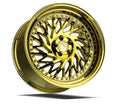 AODHAN DS03 Gold Vacuum w/ Chrome Rivets (Driver Side) DESCRIPTION: 18x9.5 / 5x114.3/OFF 30/HUB 73.1