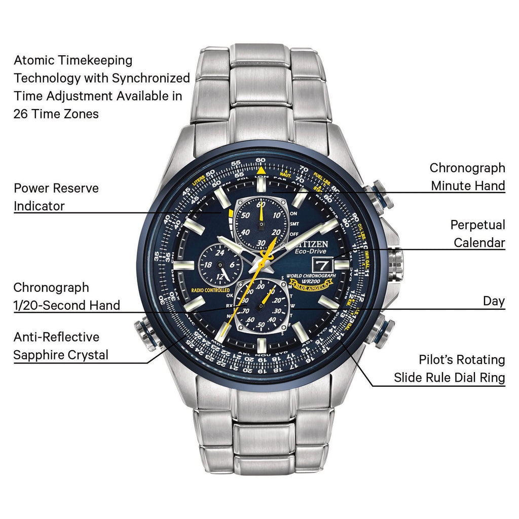 Citizen Men's Eco Drive Blue Angels World Chronograph AT Watch AT8020-54L
