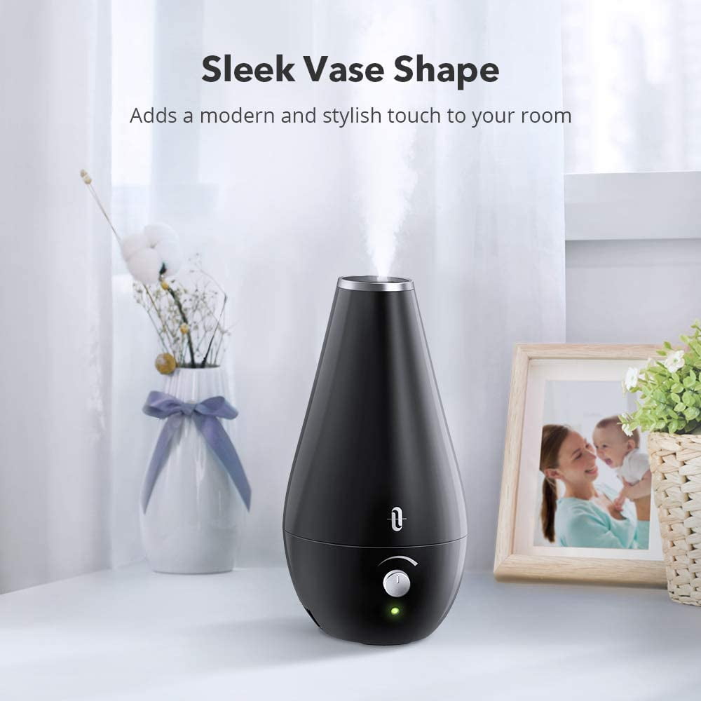 TaoTronics Cool Mist Humidifier, 1.8L Quiet Adjustable Ultrasonic Humidifiers for Babies [BPA Free] Bedroom, Black