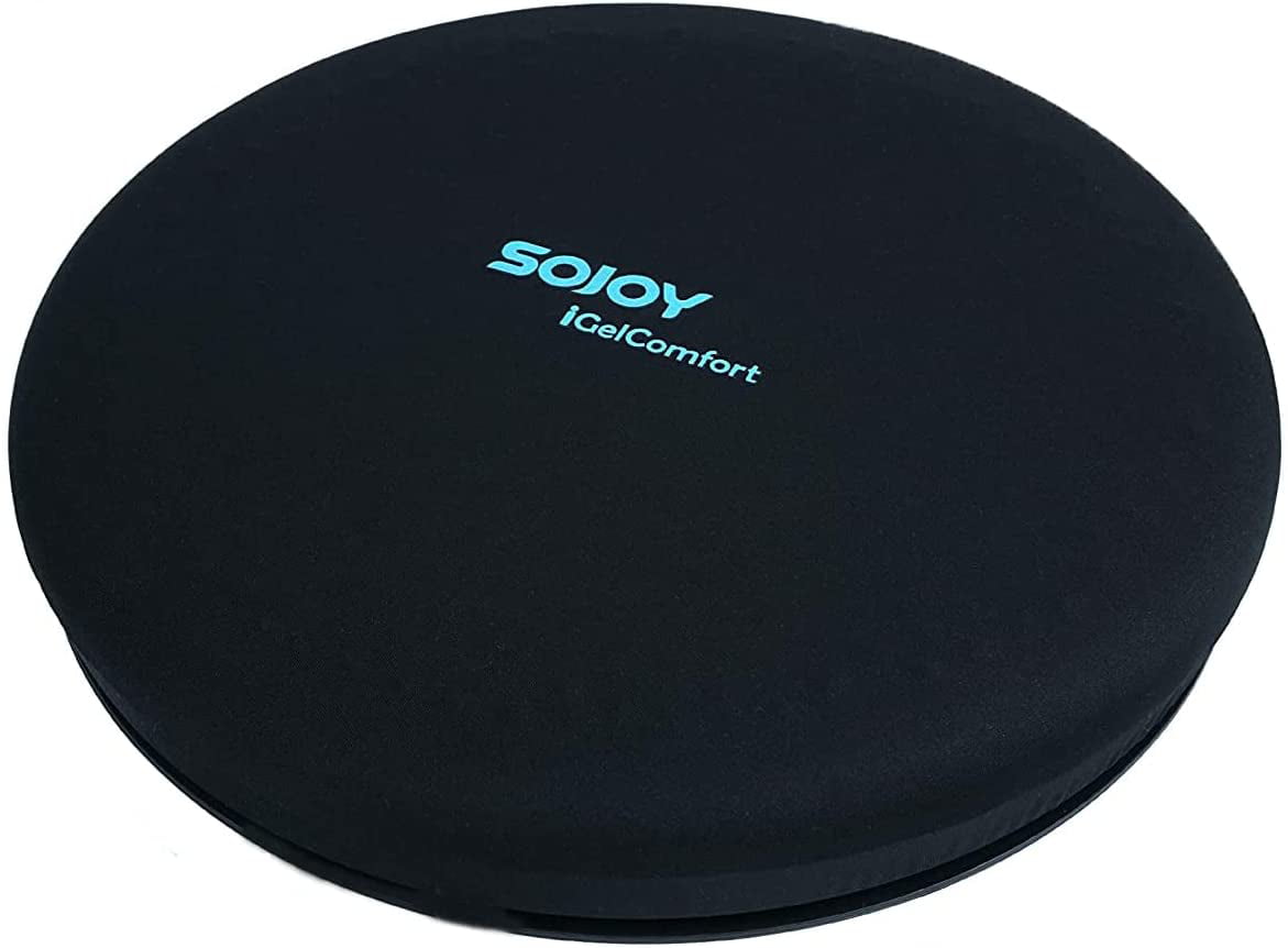 Sojoy Gel Swivel Car Seat Cushion Memory Foam Cooling  Cushion 360 Degree Rotating Chair Cushion For Car Home(15*15*2.5)