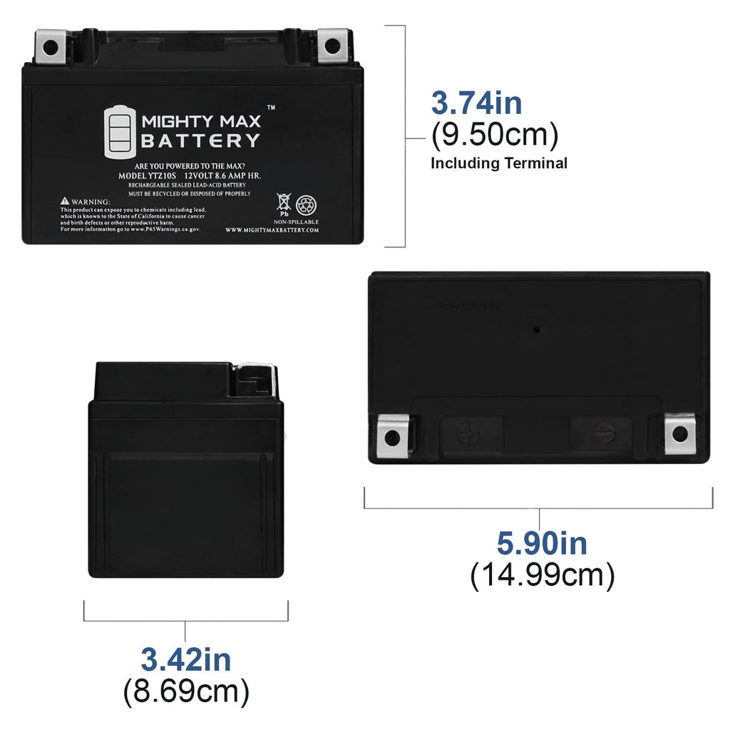 YTZ10S 12V 8.6AH Replacement Battery for Yuasa YTZ10S Battery