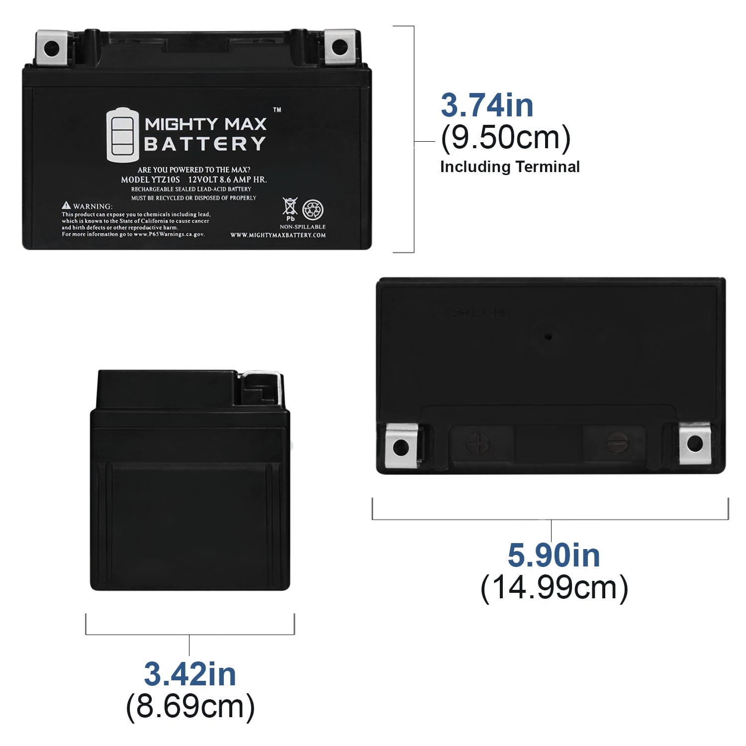 YTZ10S 12V 8.6AH Replacement Battery for Yuasa YTZ10S Battery