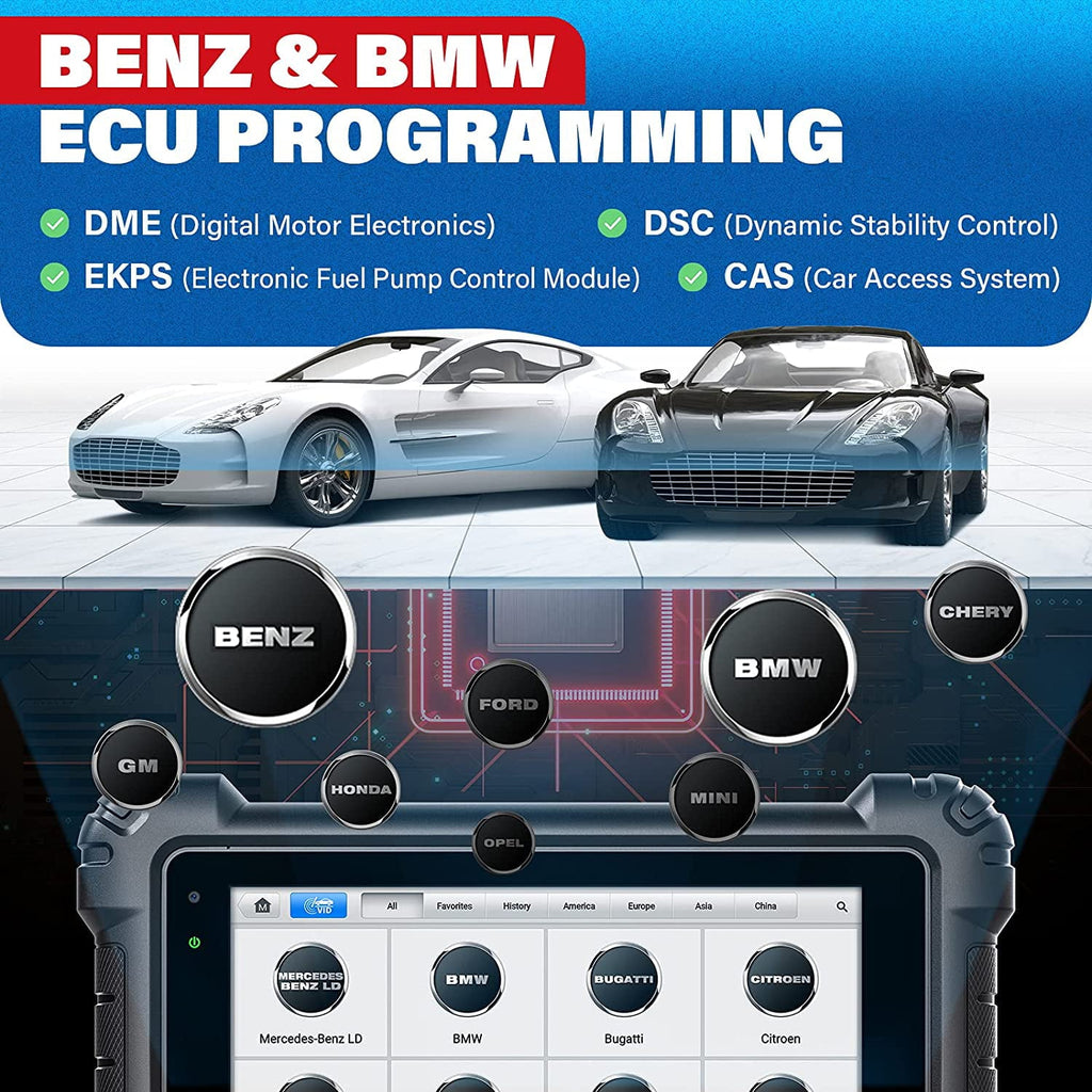 Autel Maxisys MS919 Car Diagnostic Scan Tool Intelligent Diagnostics Topology 2.0,ECU Programming & Coding, 40+ Services Upgrade of MS909 Ultra Lite