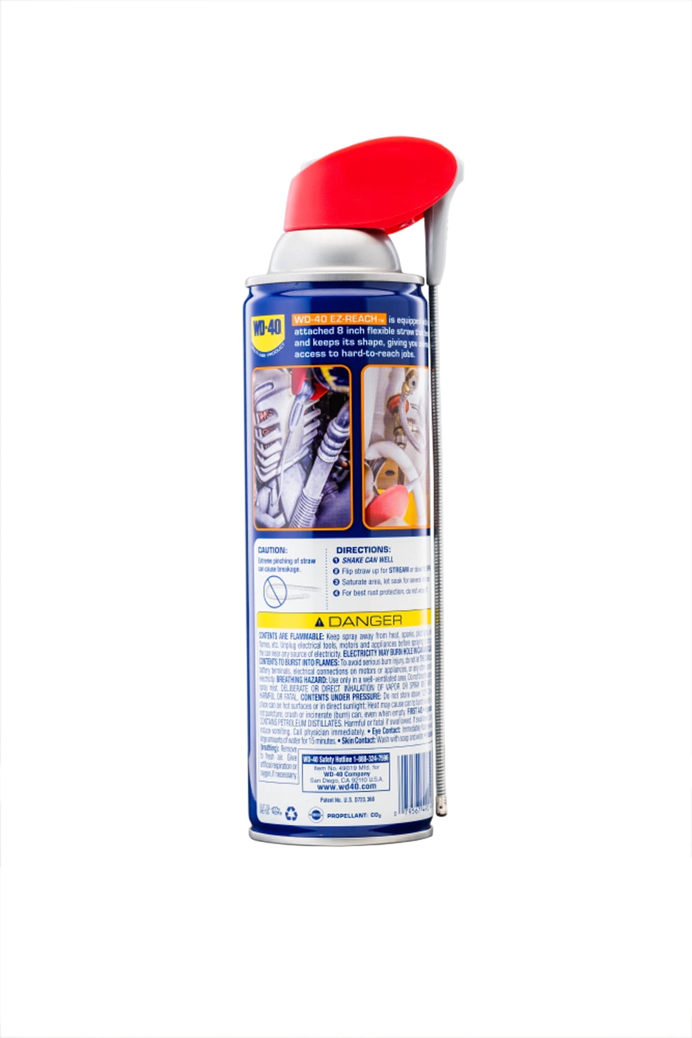 WD-40 EZ-REACH, Original WD-40 Formula, Multi-Purpose Lubricant Spray with 8 in. Flexible Straw, 14.4 oz.
