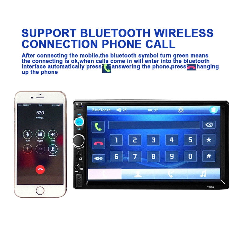 Polarlander Car Radio Stereo double DIN 7" Audio Receiver Touch Screen Bluetooth FM, MP5 Player USB/SD/AUX Hands Free Calling
