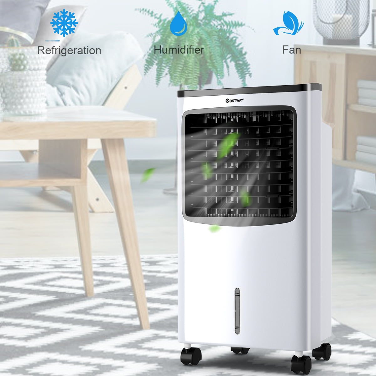 Costway Portable  Cooler Fan Filter Humidify Anion W/ Remote Control