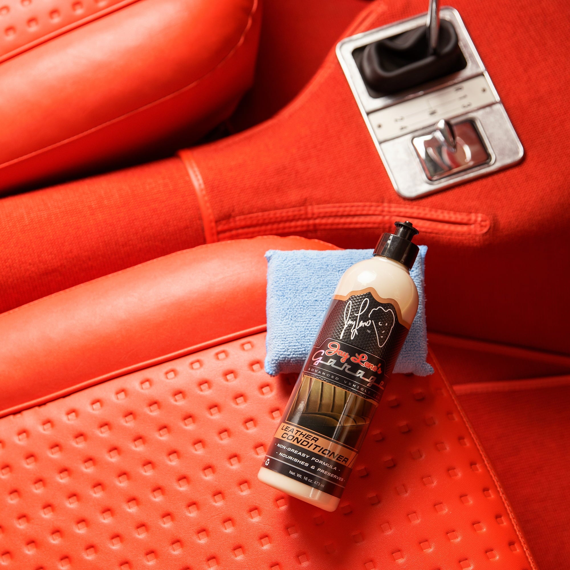 Jay Leno's Garage Leather Conditioner (16 oz) - Protect & Restore Car Leather Surfaces