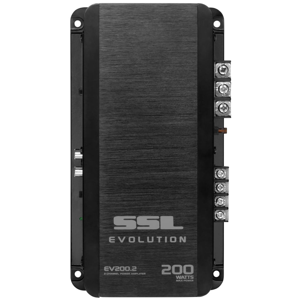 Sound Storm Laboratories EV200.2 Evolution Series Car Audio Amplifier - 200 High Output, 2 Channel, 2/8 Ohm, High/Low Level Inputs, Low Pass Crossover, Full Range, Hook Up To Stereo and Subwoofer