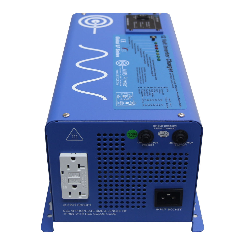AIMS Power 1500W 12 Volt Pure Sine Inverter Charger
