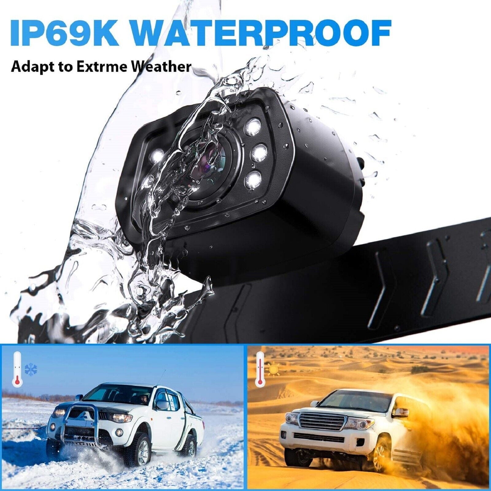 ZEROXCLUB B2 Car Backup Camera, License Plate Reverse Camera with Night Vision HD Rear View Parking Camera for Car Truck Pickup SUV Trailer 149° Wide View IP69 Waterproof