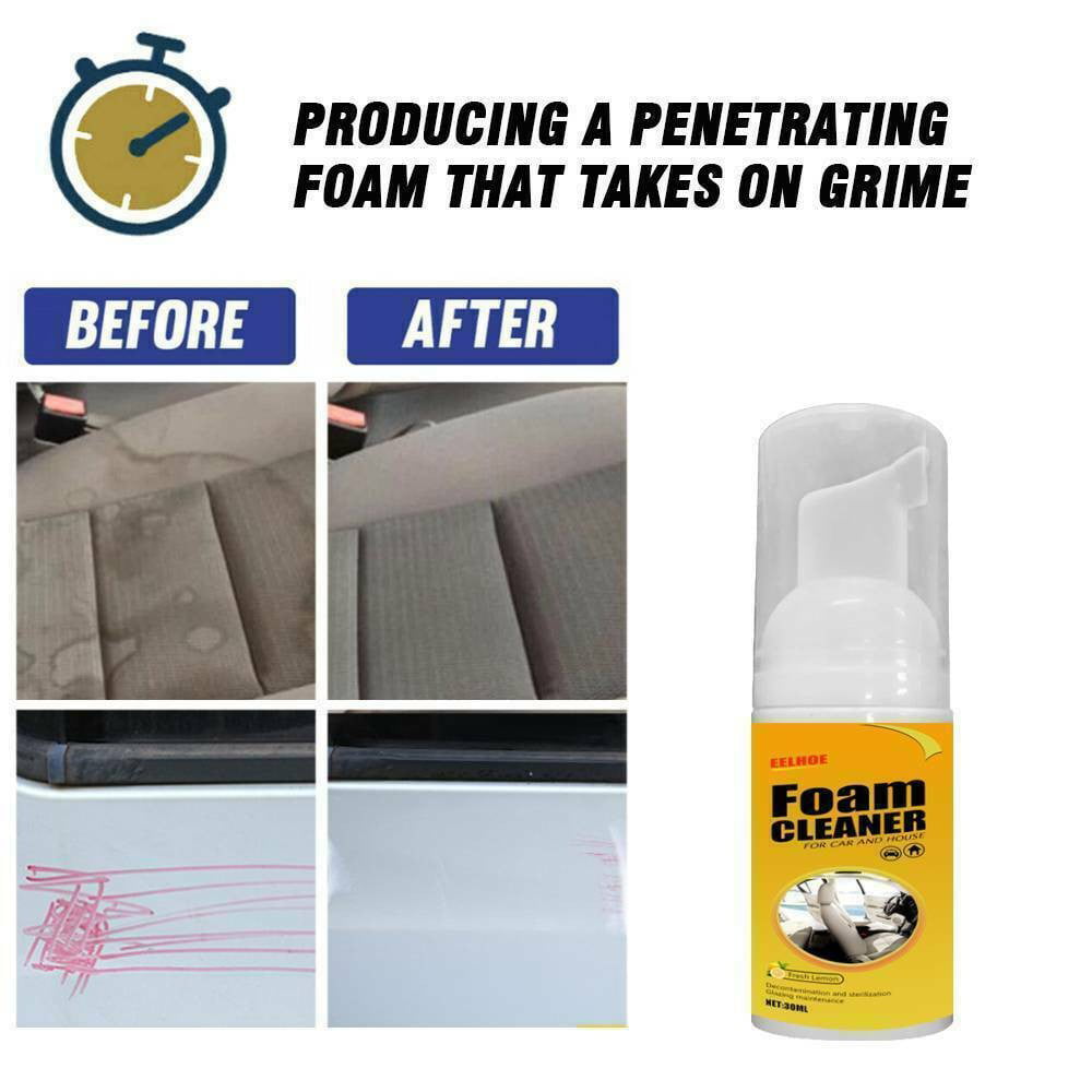 30ML Car Cleaner Foam Wax Shampoo Sofa Seat Upholstery Carpet Dry Stain Remover
