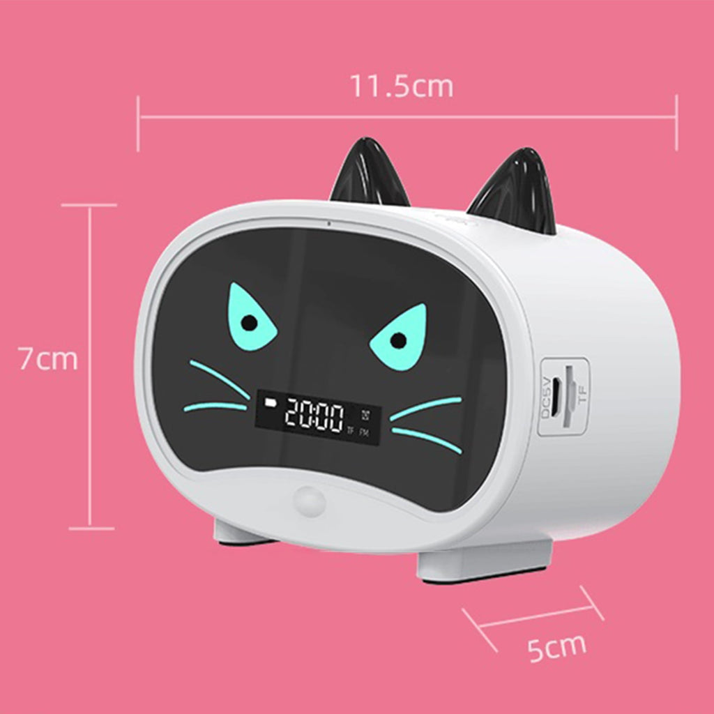 Deyuer Bluetooth-compatible Speaker Mini Portable Alarm Clock Cute Cartoon Cat Wireless Loudspeaker for Outdoor