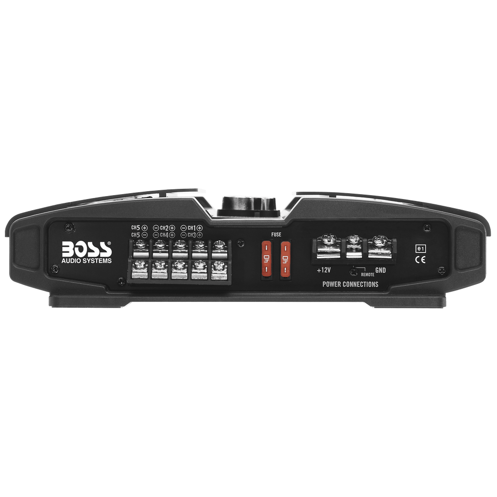 BOSS Audio Systems PV3700 5 Phantom Series Car Audio Amplifier – 3700 High Output, 5 Channel, 2/4 Ohm Stable, Low/High Level Inputs, High/Low Pass Crossover, Full Range, Bridgeable, Subwoofer
