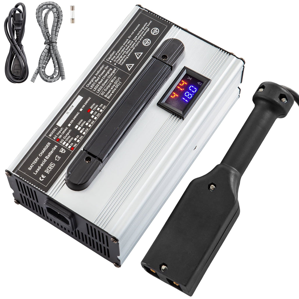VEVOR 36V 18A Golf Cart Battery Charger Powerwise Plug with LED Indicator Lights 110V Club Car Charger for EzGo Ez- Go TXT Medalist D Style