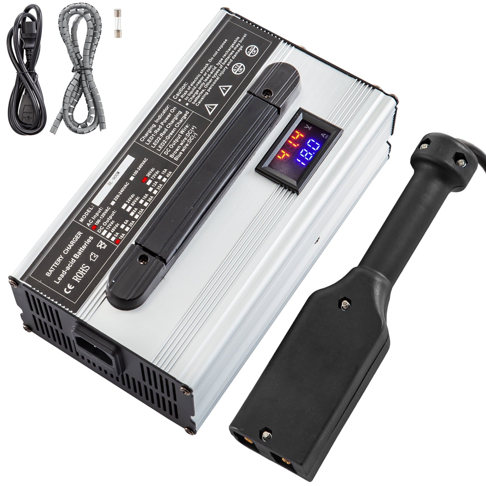 VEVOR 36V 18A Golf Cart Battery Charger Powerwise Plug with LED Indicator Lights 110V Club Car Charger for EzGo Ez- Go TXT Medalist D Style