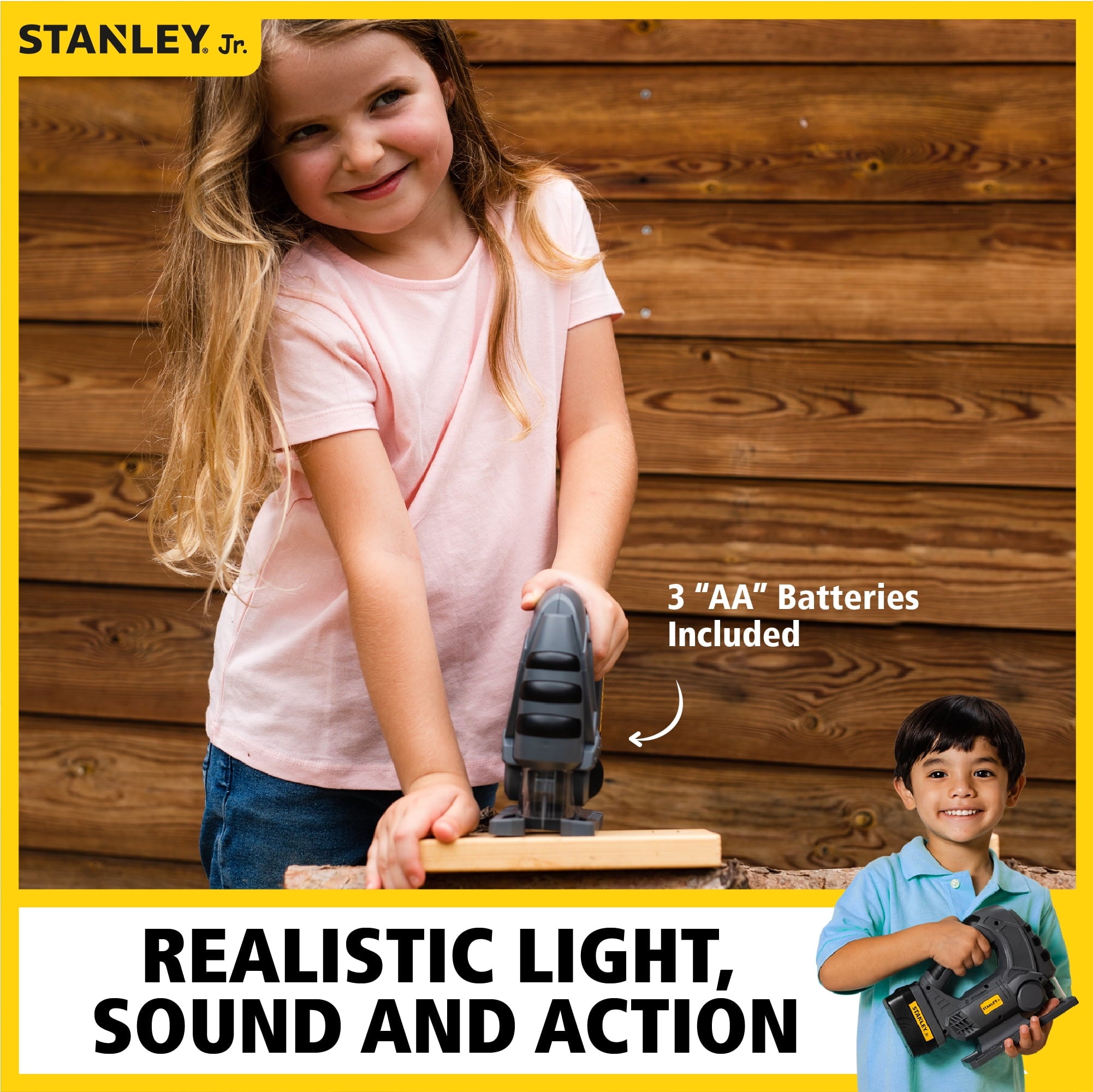 STANLEY Jr Jigsaw Toy – Carpentry Role Play For Kids – Enhance Hand And Eye Coordination – Power Tool