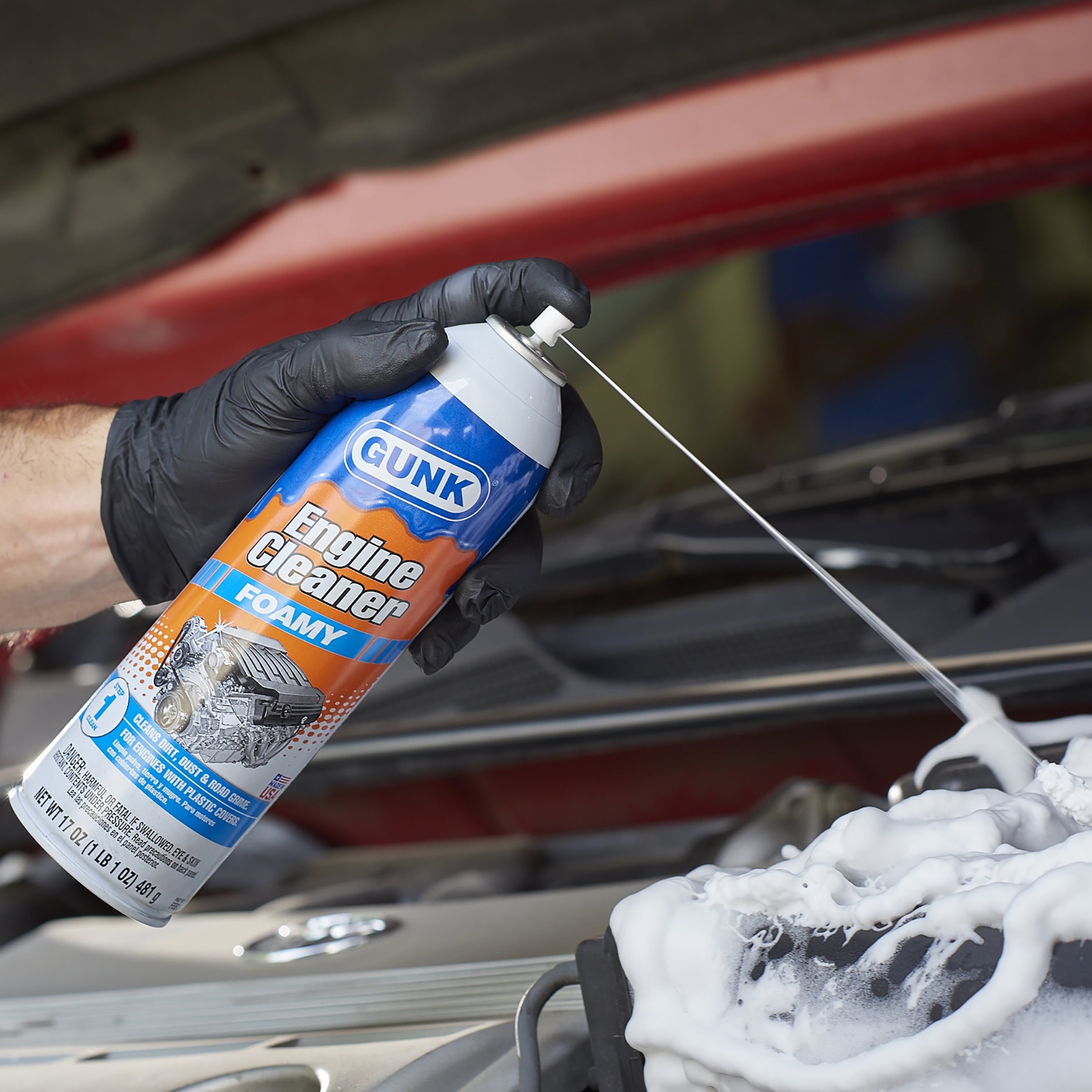 GUNK Foamy Engine Cleaner and Degreaser, 17 oz Aerosol