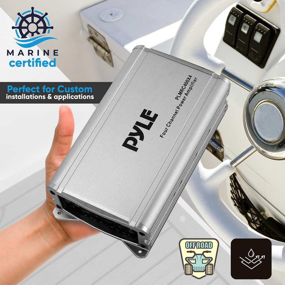 Pyle 4-Channel Weather-Resistant Audio Amplifier System - Class D Compact Designed Suit for Car