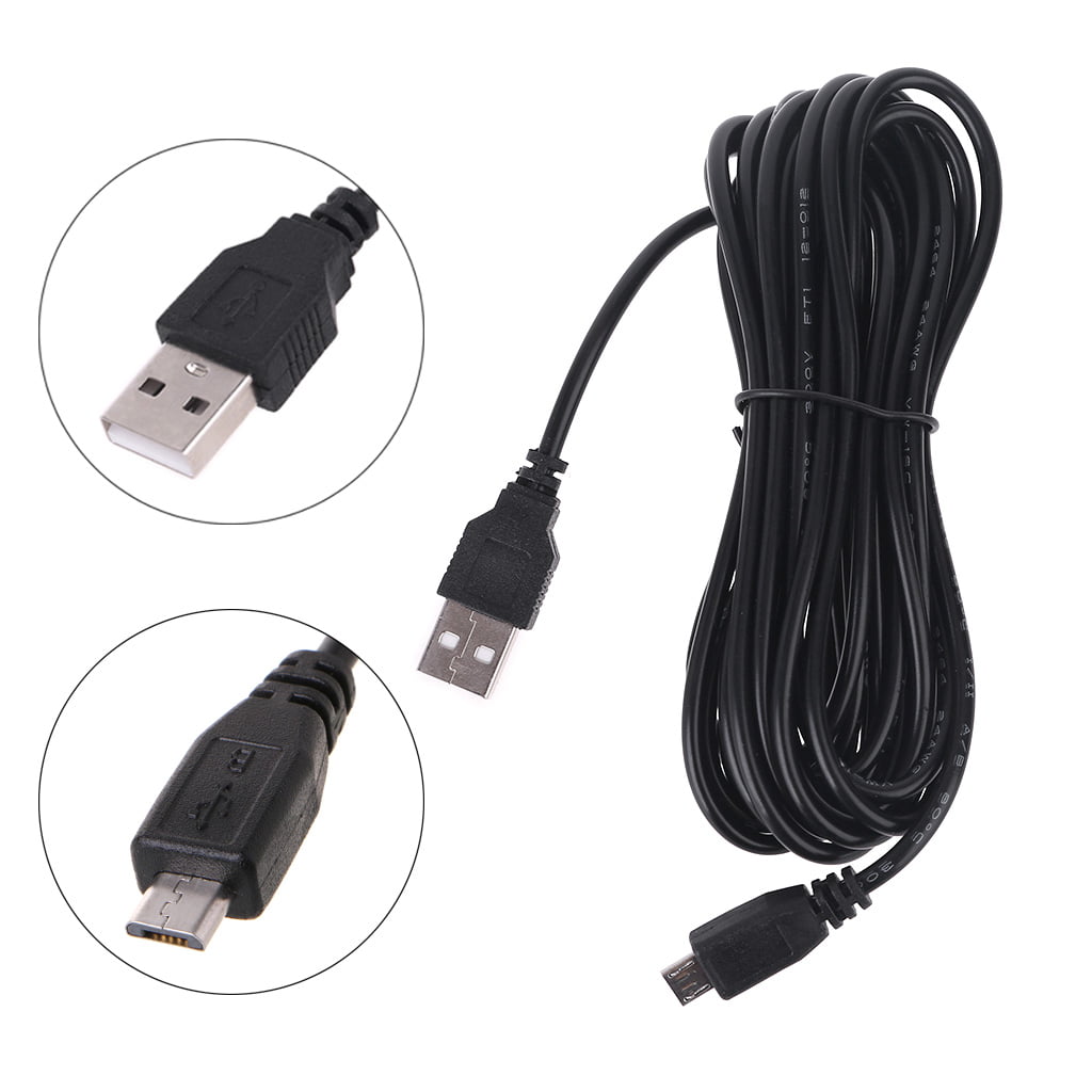 OOKWE Output 5V/2A Mini Micro USB Power Cable 3.5m Dash Cam Video Recorder Power Cord