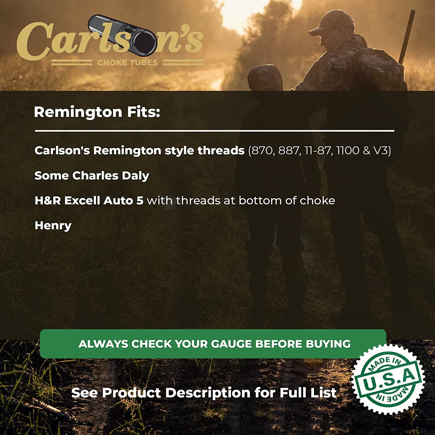Carlsons Rifled Choke Tube Fits Most 12 Gauge Remington Models 40020